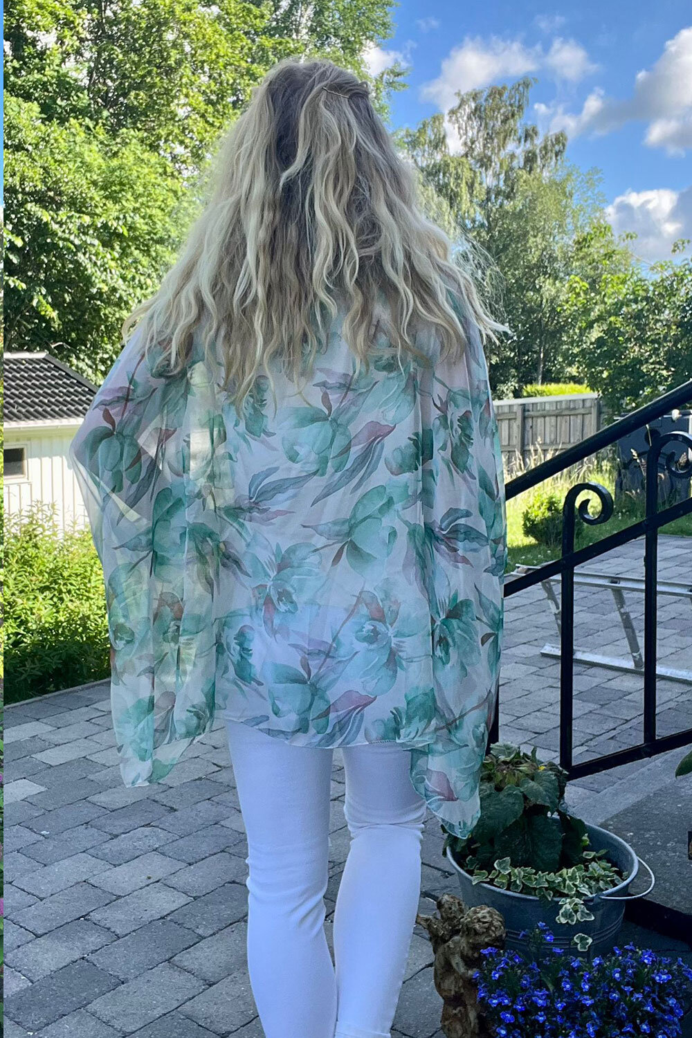 Anna tunic - Large flowers - Grøn