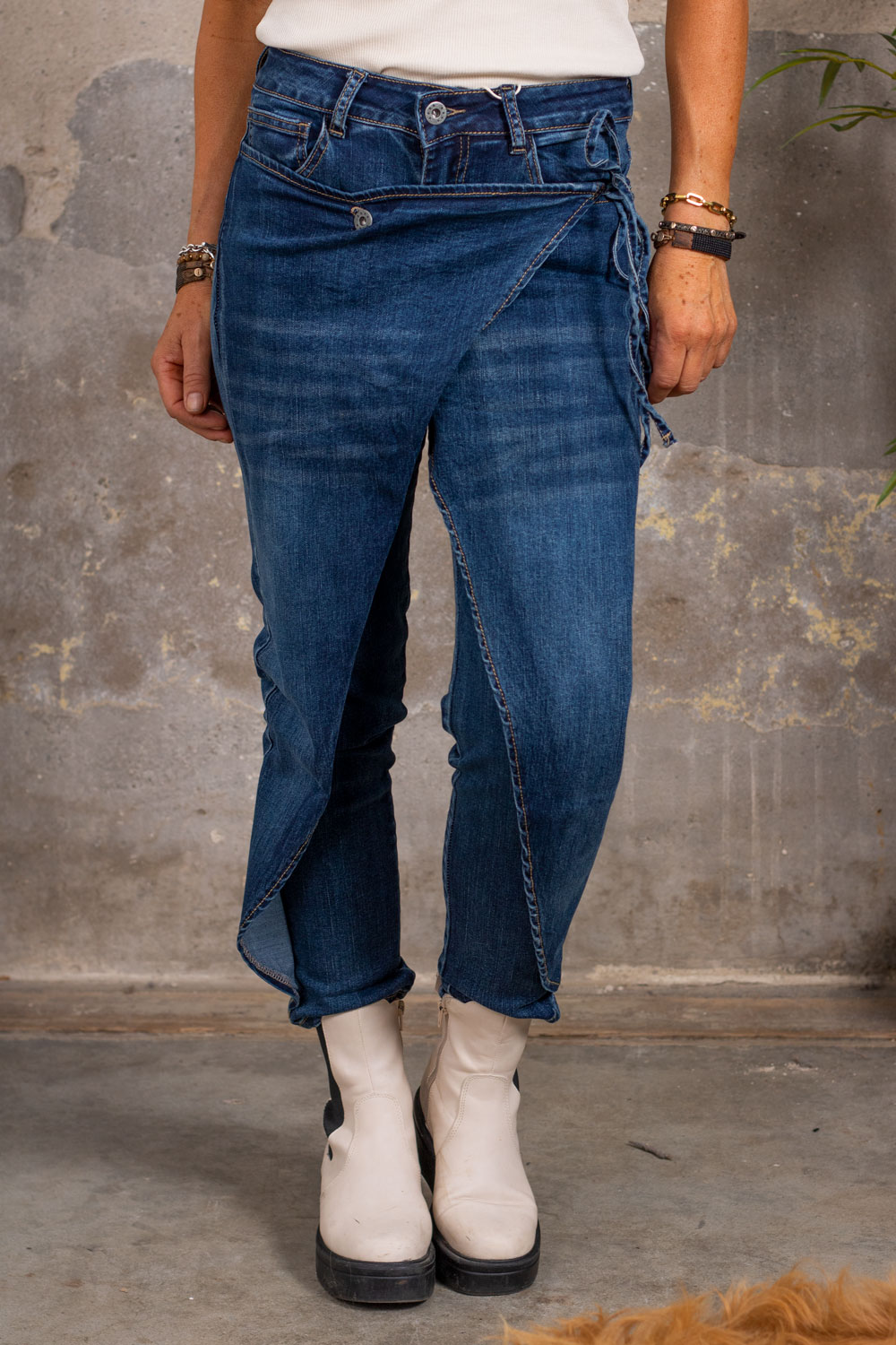 Jeans med omslag - F058 - Denim