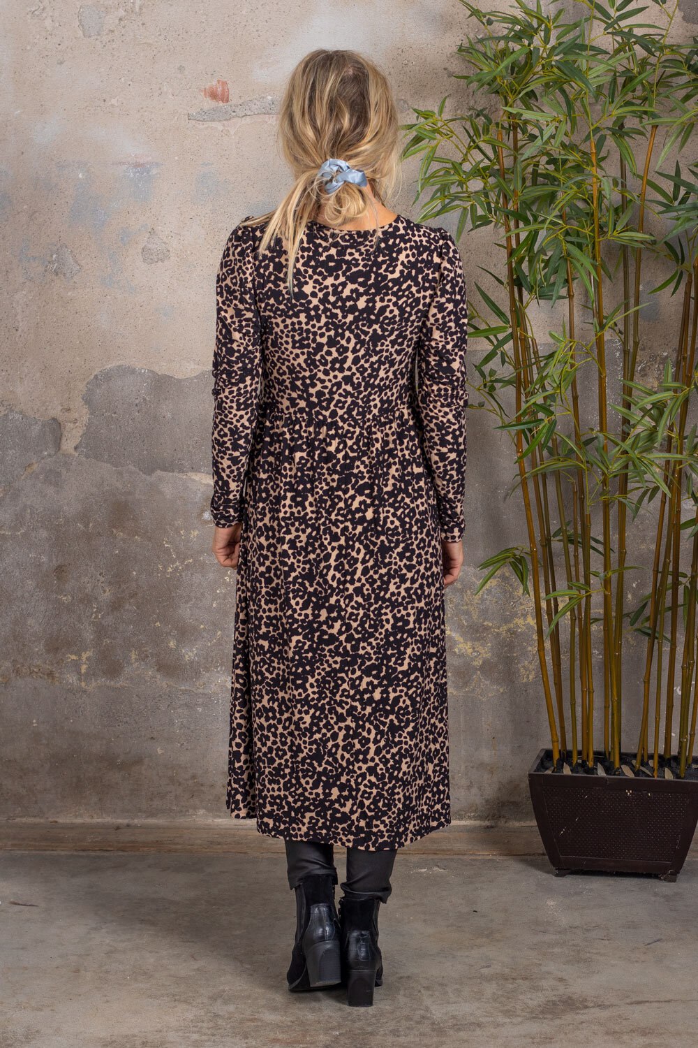 Melissa Soft Leopard kjole - Taupe
