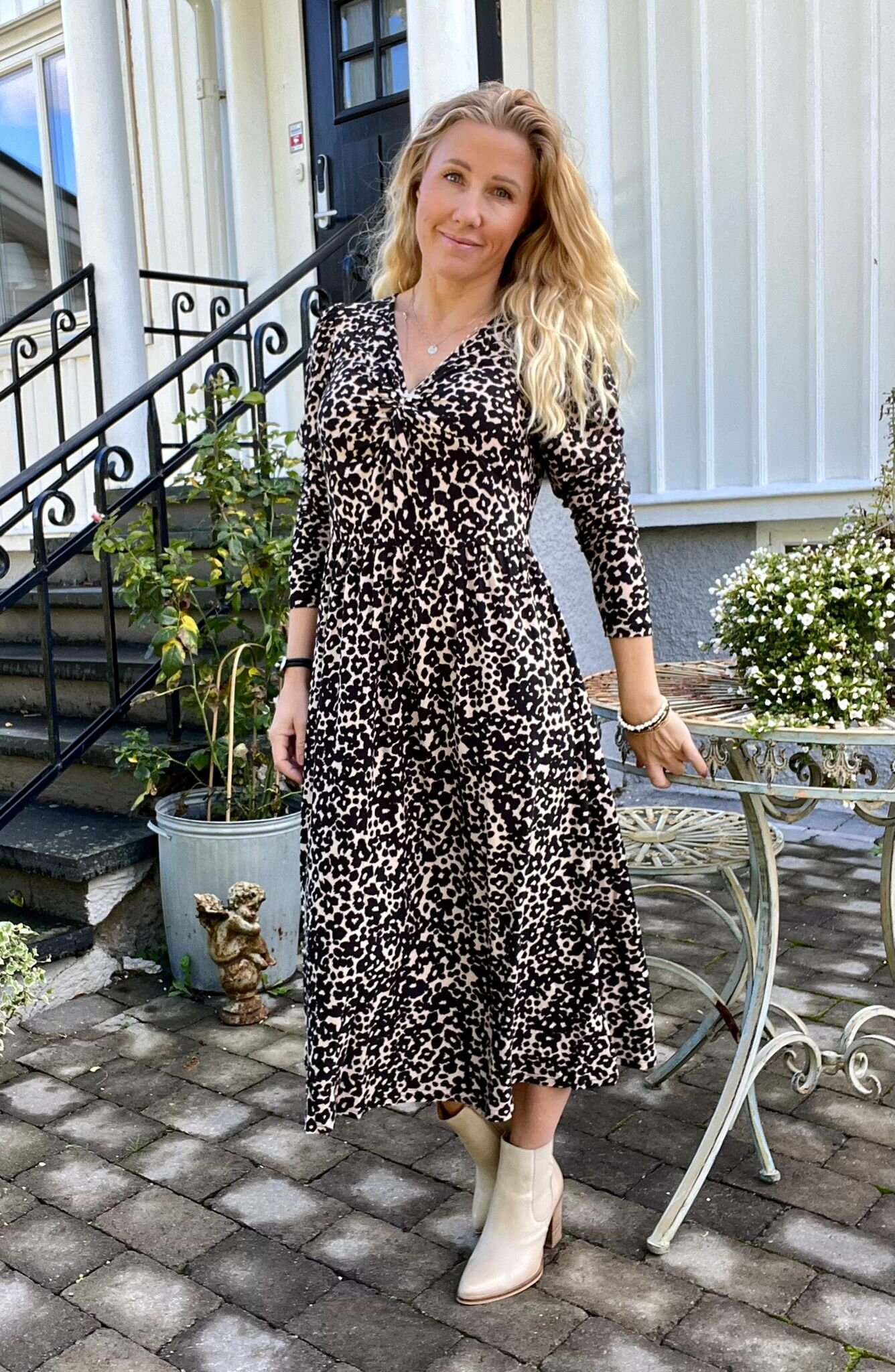 Melissa Soft Leopard kjole - Taupe