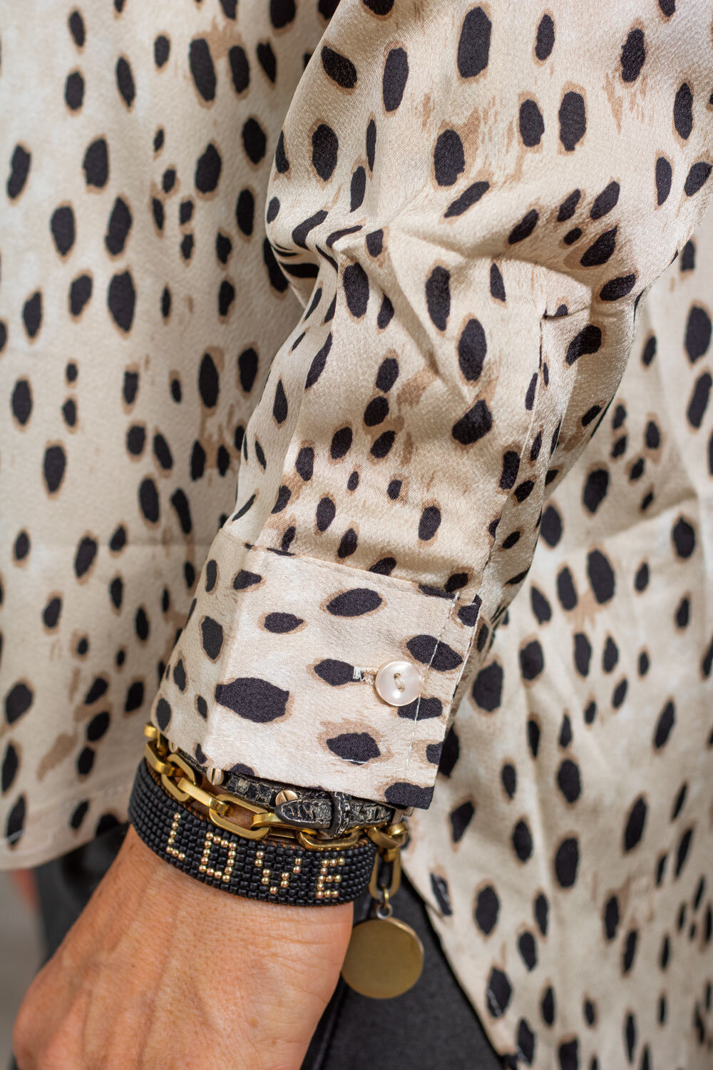 Pia skjorte - Leopardmønster - Beige