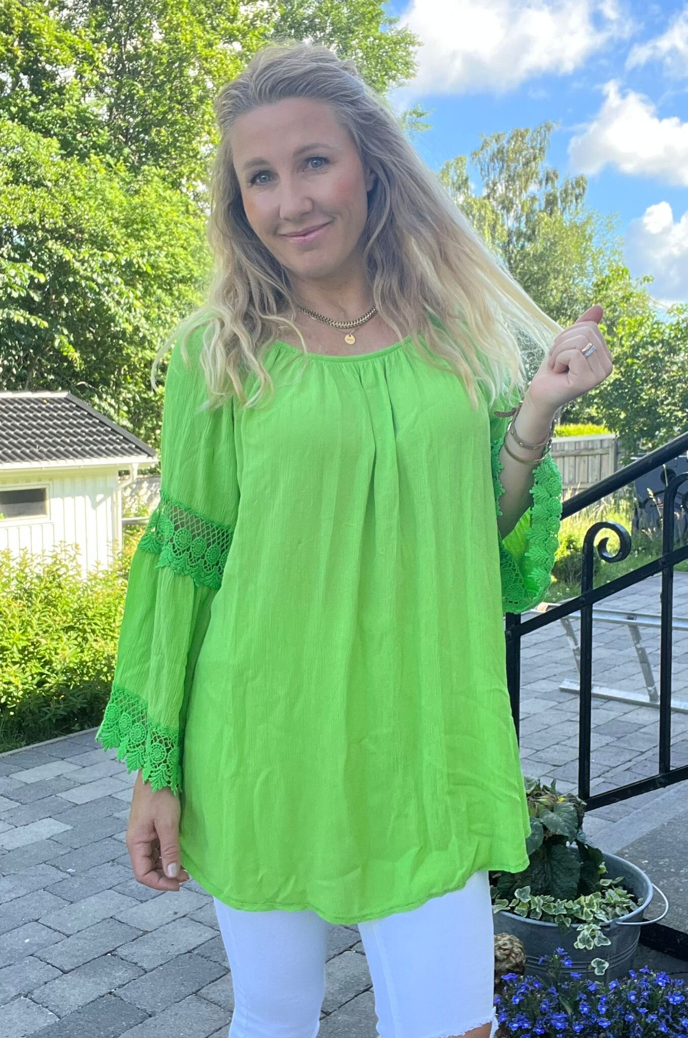 Viola Tunika - Blondedetaljer - Lime